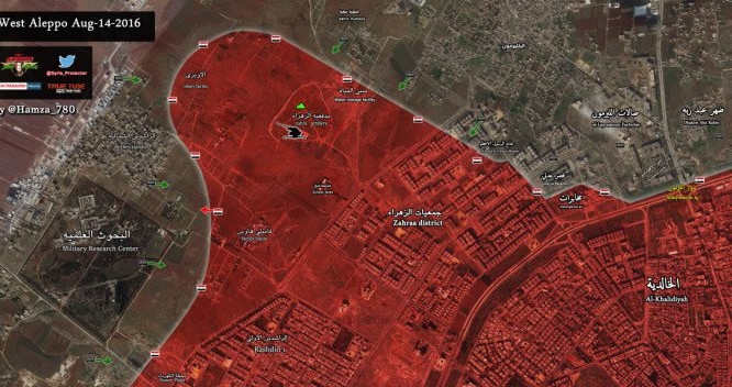 Bản đồ chiến sự Aleppo.