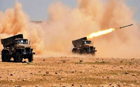 Pháo phản lực quân đội Syria khai hỏa