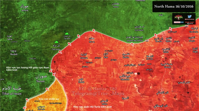 Bản đồ tình hình chiến sự tỉnh Hama