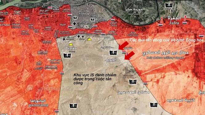 Bản đồ chiến sự thành phố Deir Ezzor ngày 01.02.2017