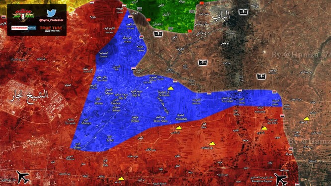 Vùng màu xanh là vùng lãnh thổ lực lượng Tigers đã giải phóng trong 3 tuần qua