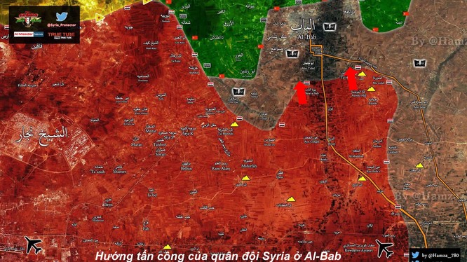 Bản đồ tình hình chiến sự phía đông Aleppo