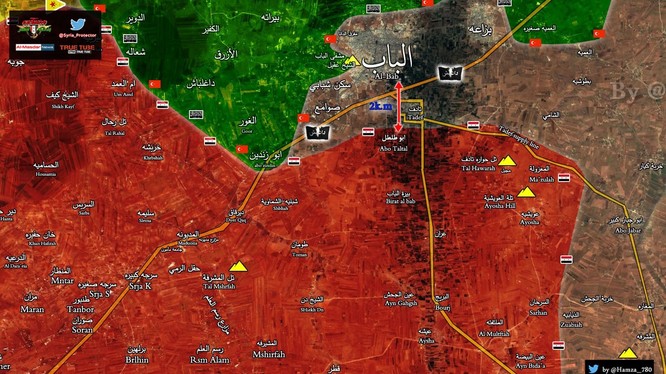 Quân đội Syria chỉ còn 2 km đến cửa ngõ phía đông thành phố Al-Bab