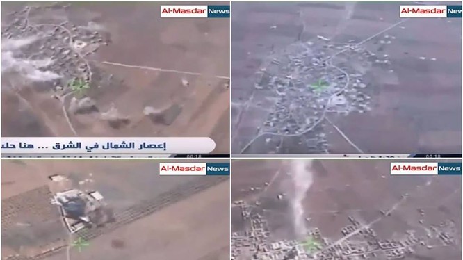 Cảnh quay không quân Nga không kích ngoại ô thành phố Al-Bab