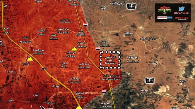 Quân đội Syria giải phóng thị trấn Rasm Harmel al-Imam và làng Ma'azah