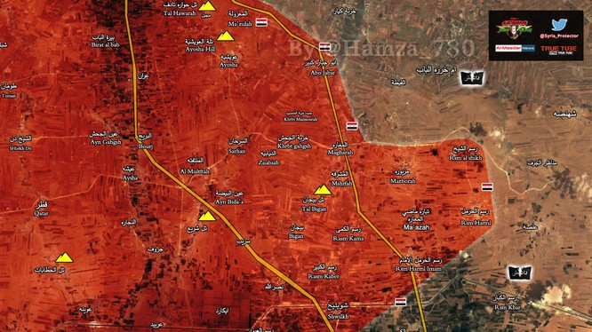 Bản đồ chiến sự vùng đông Aleppo tính đến ngày 23.02.2017