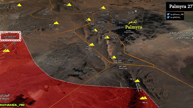 Quân đội Syria đánh chiếm núi Jabbal Hayya, hình thành thế bao vây thành phố cổ Palmyra