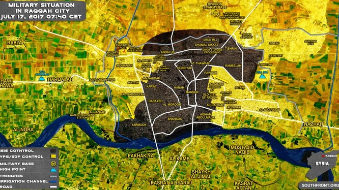 Tình hình chiến sự thành phố Raqqa tính đến ngày 17.07.2017