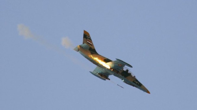 Máy bay chiến đấu của không quân Syria không kích trên vùng nông thôn tỉnh Homs
