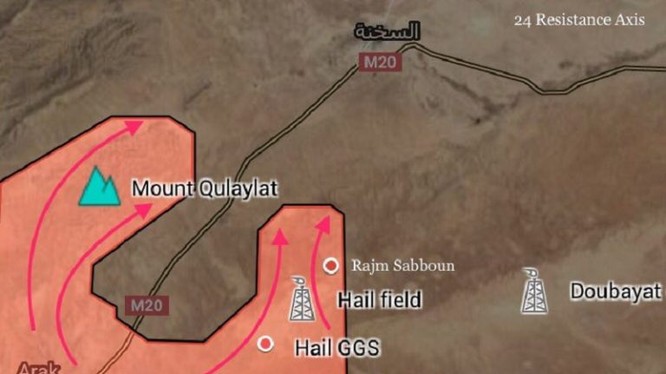 Sơ đồ chiến sự khu vực thị trấn Al-Sukhnah tính đến ngày 30.07.2017 - Ảnh South Front