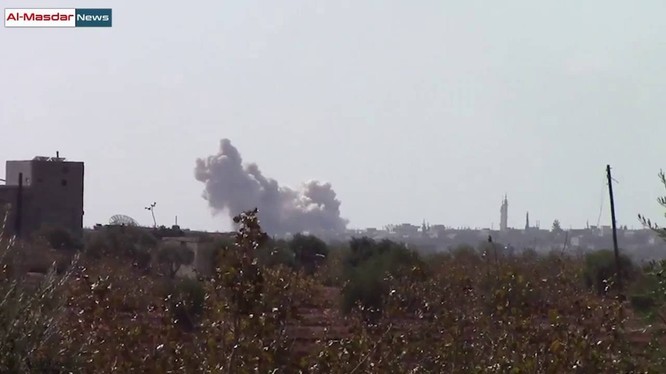 Không quân Nga không kích dữ dội phiến quân ở Hama - ảnh Masdar News