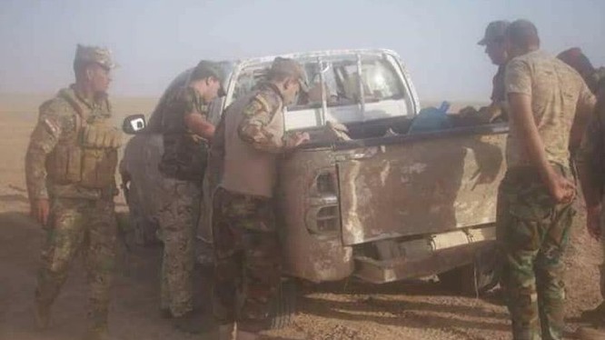 Xe cơ giới của IS bị phá hủy ở tỉnh Anbar, Iraq - ảnh minh họa Masdar News