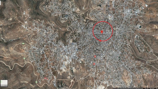 Thành phố Ramallah, nơi diễn ra cuộc biểu tình của người Palestine, ủng hộ Dải Gaza.