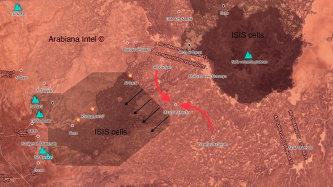 Quân đội Syria tiếp tục tấn công trên vùng hoang mạc Sweida. Ảnh minh họa South Front