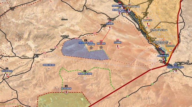 Toàn cảnh tình hình chiến trường sa mạc phía đông Syria. Ảnh minh họa South Front