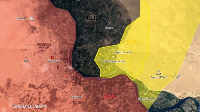 Lực lượng Dân chủ Syria (SDF) tiến công chiến tuyến IS ngoại vi Hajin, thung lũng Euphrates.Ảnh South Front