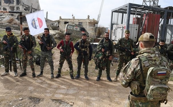 Lực lượng đặc nhiệm lữ đoàn quân tình nguyện Palestine Liwaa al-Quds ở Aleppo.