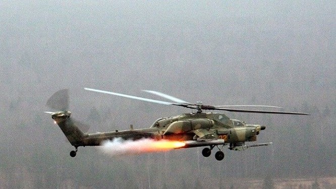Máy bay trực thăng Mi-28N tấn công mục tiêu khủng bố ở Hama.