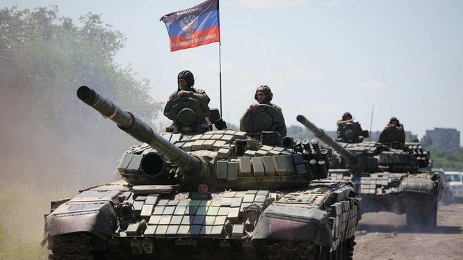 Lực lượng xe tăng dân quân Donetsk. Ảnh RusVesna.
