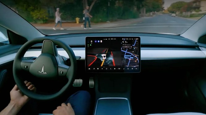 Phần mềm Xe tự lái hoàn toàn phiên bản beta của Tesla. Ảnh Video Consumer Reports