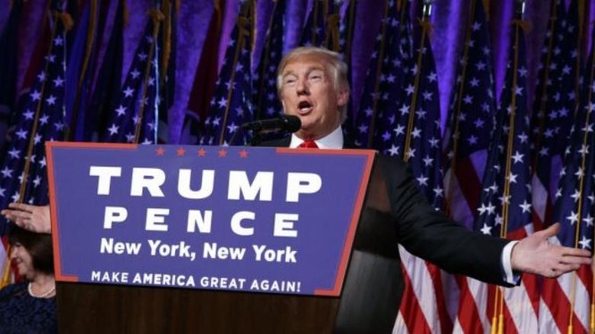 Ông Donald Trump phát biểu tại New York ngày 9/11/2016. Ảnh: Cankao