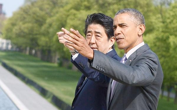 Thủ tướng Nhật Bản Shinzo Abe và Tổng thống Mỹ Barack Obama trong chuyến thăm Mỹ từ ngày 26/4 đến ngày 3/5/2015 (ảnh tư liệu)