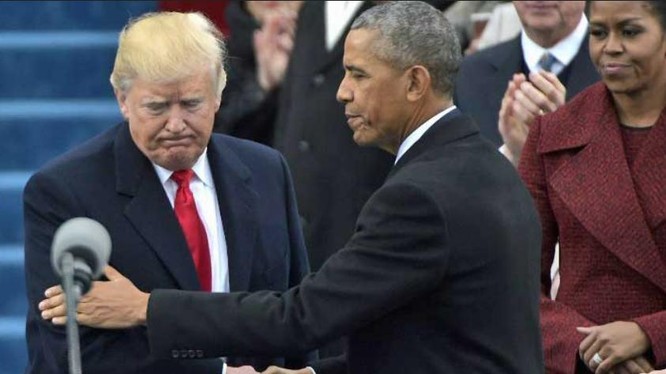 Ông Donald Trump và ông Barack Obama trong ngày 20 tháng 1 năm 2017 - ngày nhậm chức Tổng thống Mỹ của ông Donald Trump. Ảnh: CNN