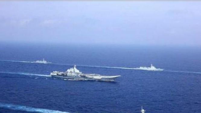 Biên đội tàu sân bay Liêu Ninh, hải quân Trung Quốc. Ảnh: Sina.