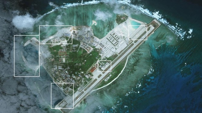 Ảnh vệ tinh chụp đảo Phú Lâm thuộc quần đảo Hoàng Sa ngày 28/1/2017 của CSIS