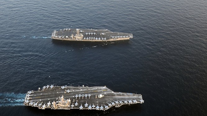Mỹ hiện đang duy trì 3 cụm tác chiến tàu sân bay ở khu vực châu Á-Thái Bình Dương trước diễn biến tình hình các điểm nóng tại khu vực