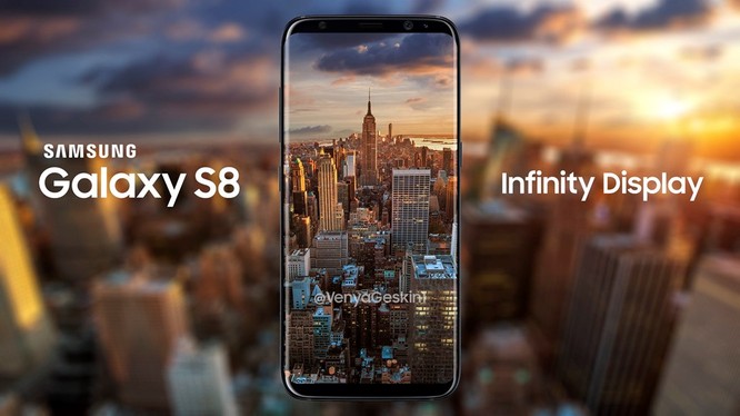 Nhà thiết kế Benjamin Geskin (@VenyaGeskin1) tiếp tục thể hiện tài năng của mình với bản vẽ smartphone Galaxy S8 sử dụng màn hình Infinity Display. Màn hình “Infinity” là thuật ngữ được TheGuardian sử dụng để miêu tả thiết kế màn hình chiếm trọn mặt trước