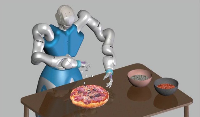 Mô phỏng robot chế tạo bánh pizza
