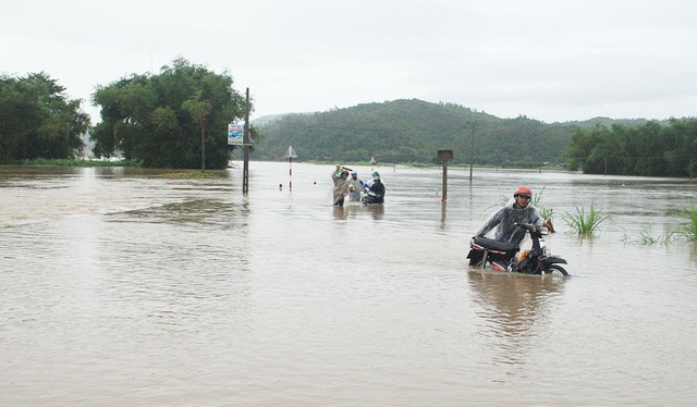 Ngập lụt tại huyện Tuy An, tỉnh Phú Yên - Ảnh: KHẮC NHO 