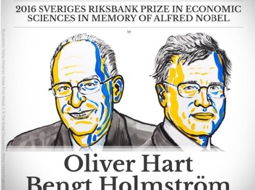 Hai giáo sư kinh tế vừa được trao giải Nobel 2016 - Ảnh: Nobelprize.org