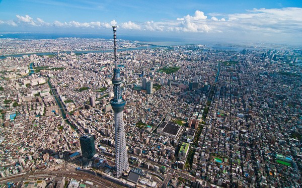 Tokyo Skytree hiện là tháp truyền hình cao nhất thế giới với độ cao 634m.