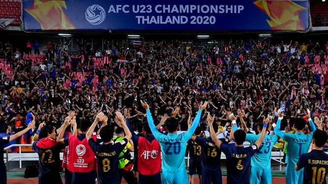U23 Thái Lan lần đầu tiên có mặt tại tứ kết vòng chung kết U23 châu Á. Ảnh AFC