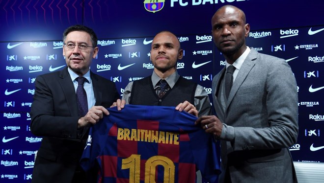 Barca đã chồng đủ 18 triệu euro để giải phóng hợp đồng của Martin Braithwaite với CLB Leganes. Ảnh Barca. 