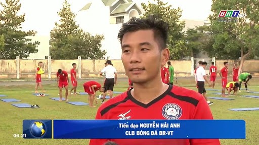 Cầu thủ quan trọng nhất của BR Vũng Tàu chính là tiền đạo đội trưởng Nguyễn Hải Anh sinh năm 1987. Ảnh BRVT.