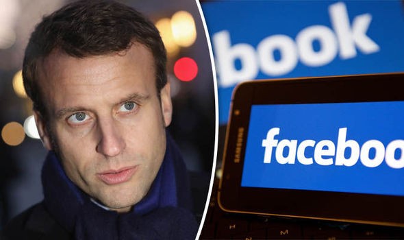 Tổng thống Pháp Emmanuel Macron đã đạt được thỏa thuận về việc giám sát nội dung với Facebook (ảnh: Daily Express)