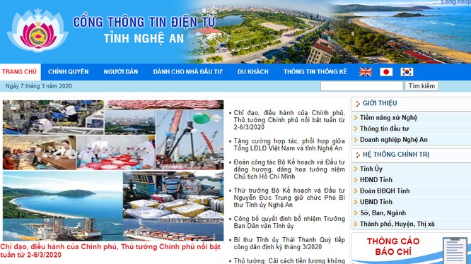 Cổng thông tin điện tử tỉnh Nghệ An