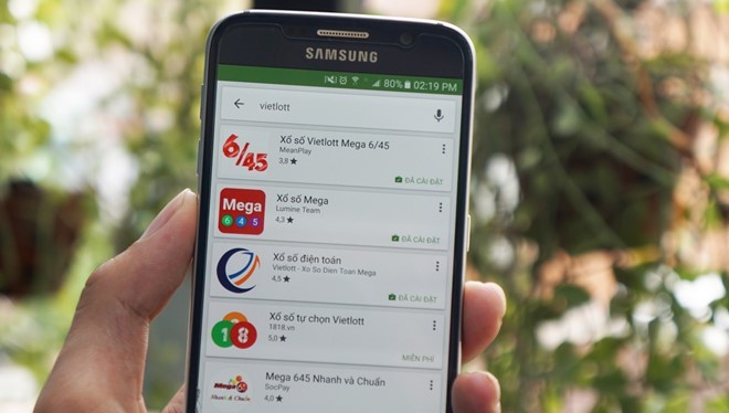 Rất nhiều ứng dụng 'xổ số kiểu Mỹ' trên Google Play.