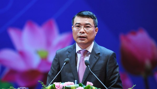 Thống đốc NHNN Lê Minh Hưng phát biểu tại Hội nghị. (Ảnh: Zing.vn)