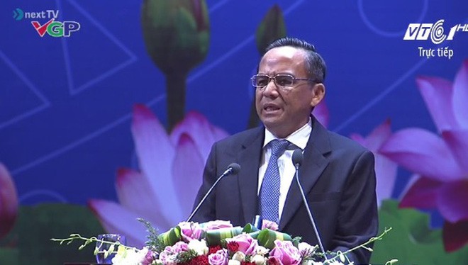 Ông Lê Hoàng Châu, Chủ tịch Hiệp hội Bất động sản TPHCM (HOREA) phát biểu tại Hội nghị. (Ảnh: Chụp màn hình)