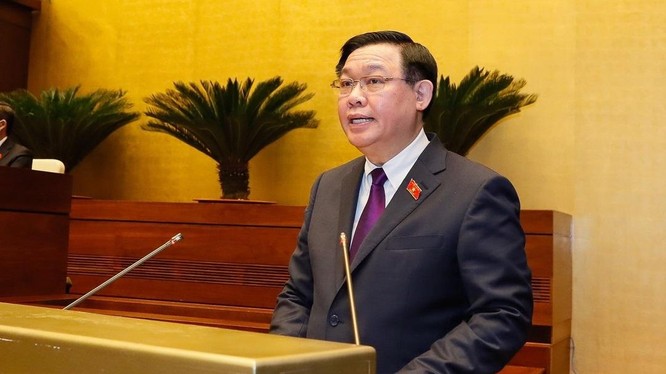 Chủ tịch Quốc hội Vương Đình Huệ phát biểu khai mạc kỳ họp.