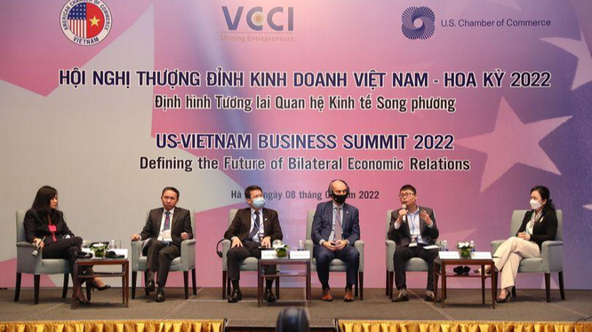 Ông Nguyễn Quang Đồng trao đổi tại phiên thảo luận về Kinh tế số của Hội nghị thượng đỉnh kinh doanh Việt Nam - Hoa Kỳ năm 2022.