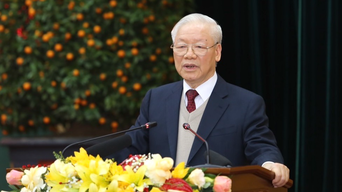 Tổng Bí thư Nguyễn Phú Trọng bày tỏ vui mừng trước những bước tiến vượt bậc của Thái Nguyên.