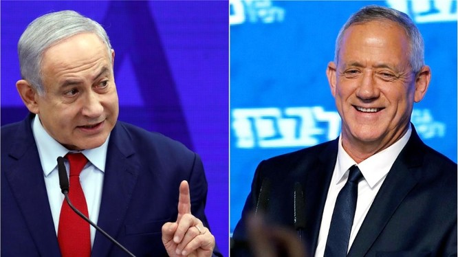 Đảng của Thủ tướng Netanyahu và cựu tướng quân đội Gantz đang ganh đua sát nút (Ảnh: Reuters)