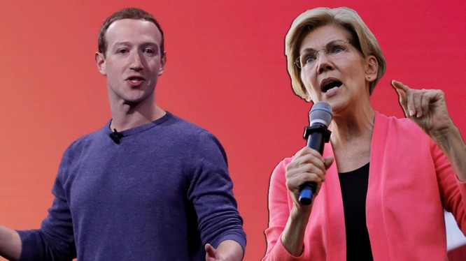 Ông chủ Facebook Mark Zuckerberg cực lực phản đối kế hoạch mạnh tay với doanh nghiệp lớn của bà Warren (Ảnh: Independent)
