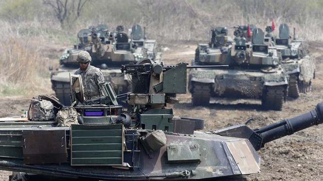 Binh sĩ Mỹ trong một nội dung tập trận chung với quân đội Hàn Quốc (Ảnh: The Nation)