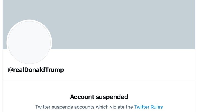 Tài khoản Twitter của ông Trump bị cấm vĩnh viễn (Ảnh: Twitter)